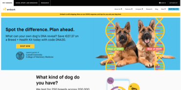 EmbarkDNA testing company for dogs